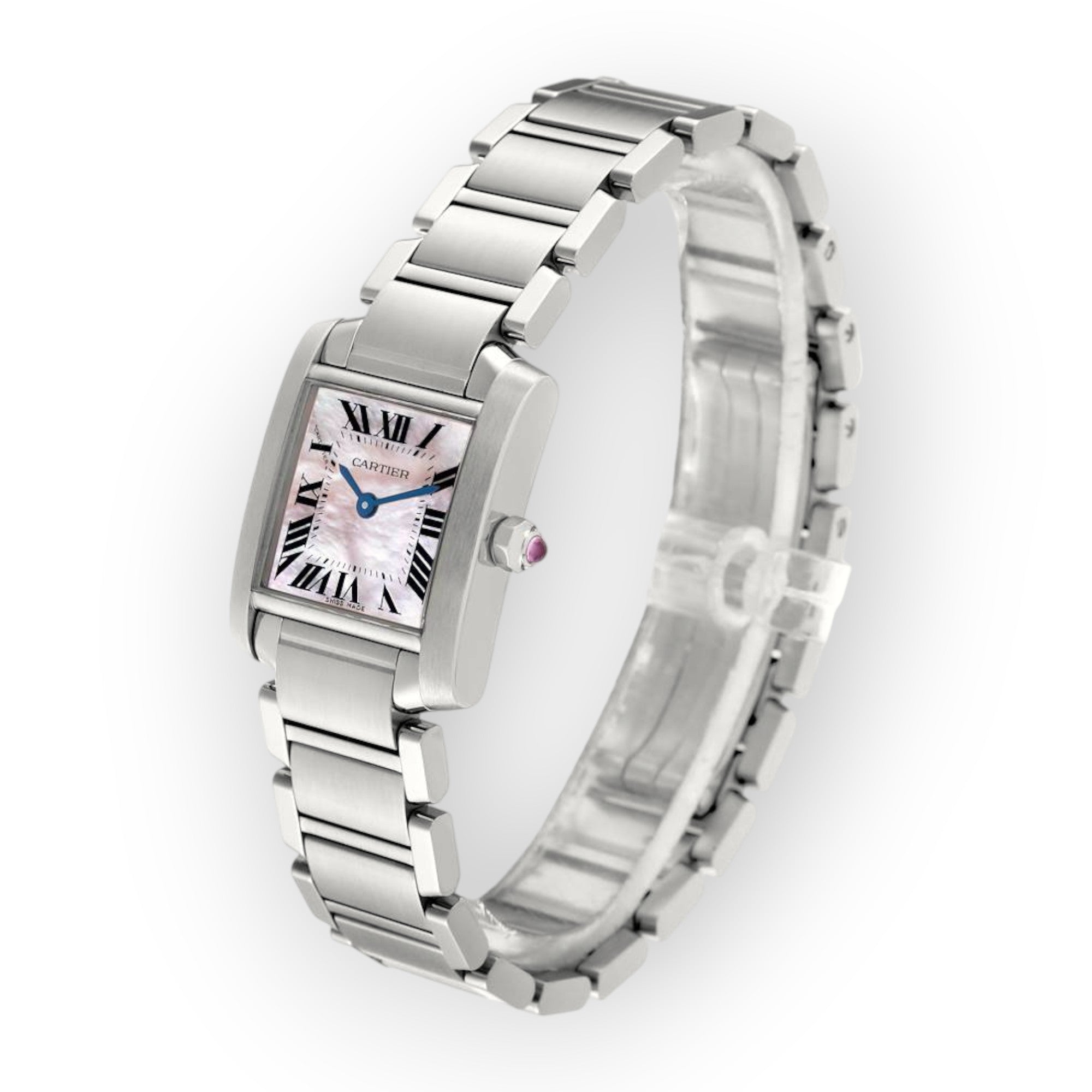 Cartier Tank Francaise Small W51008Q3 25mm Pink Mother Of Perl Dial