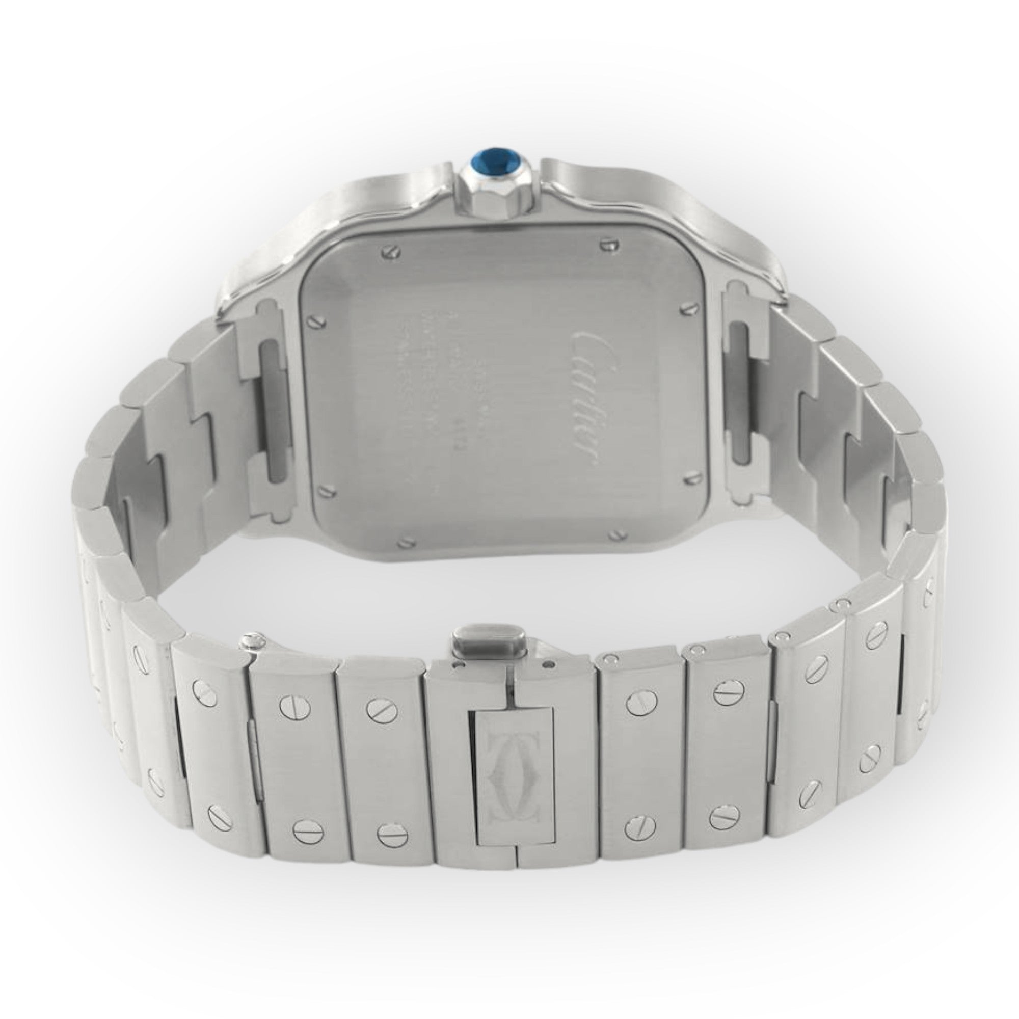 Cartier Santos Steel ADLC WSSA0037 Grey Dial Mens Watch