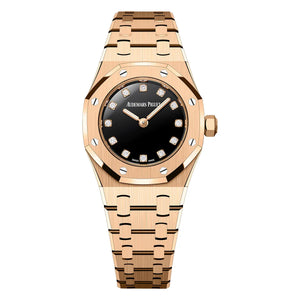 Audemars Piguet Royal Oak Mini 23mm 18K Pink Gold Black Onyx Diamond Dial – 67630OR.OO.1312OR.01-B