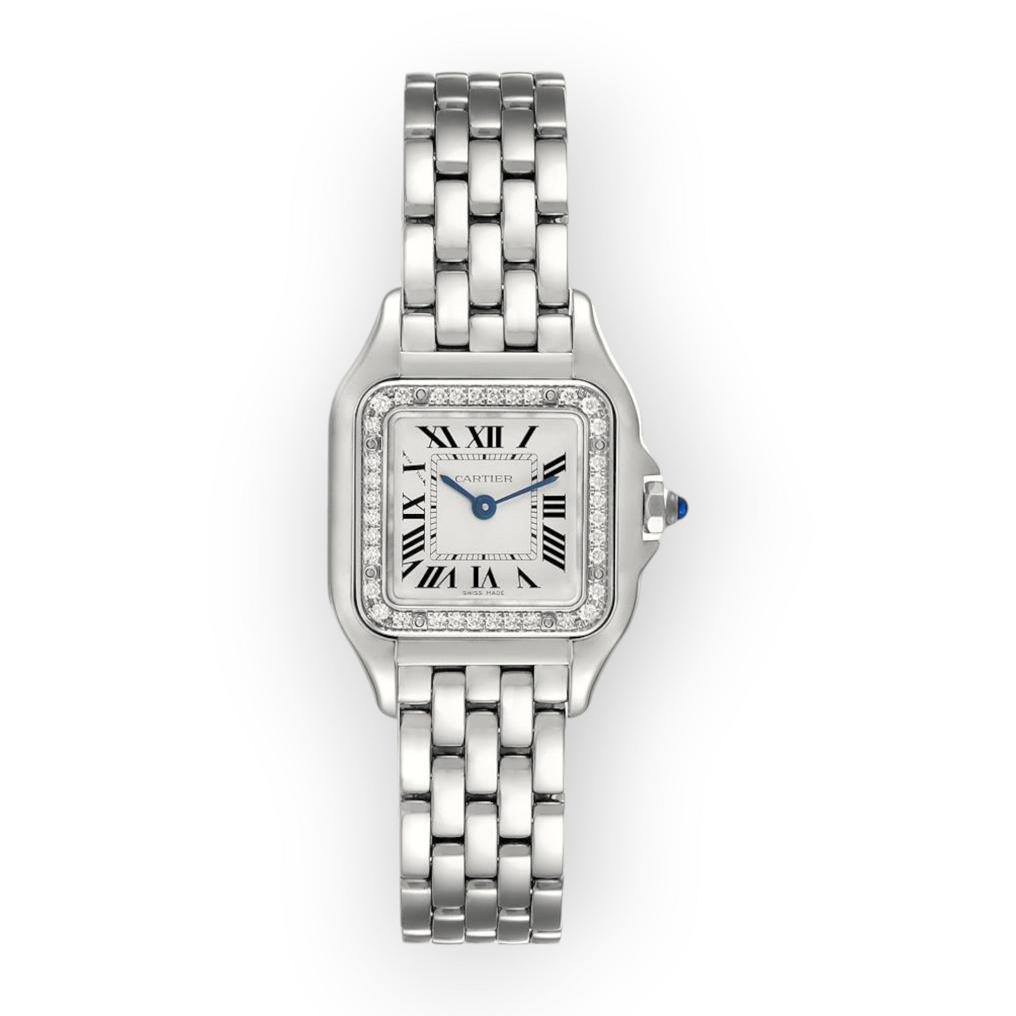 Cartier Panthere Small Steel Diamond Bezel Ladies Watch W4PN0007