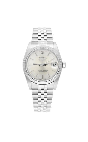 Rolex 31MM Datejust Silver Stick Dial Jubilee Bracelet Fluted Bezel