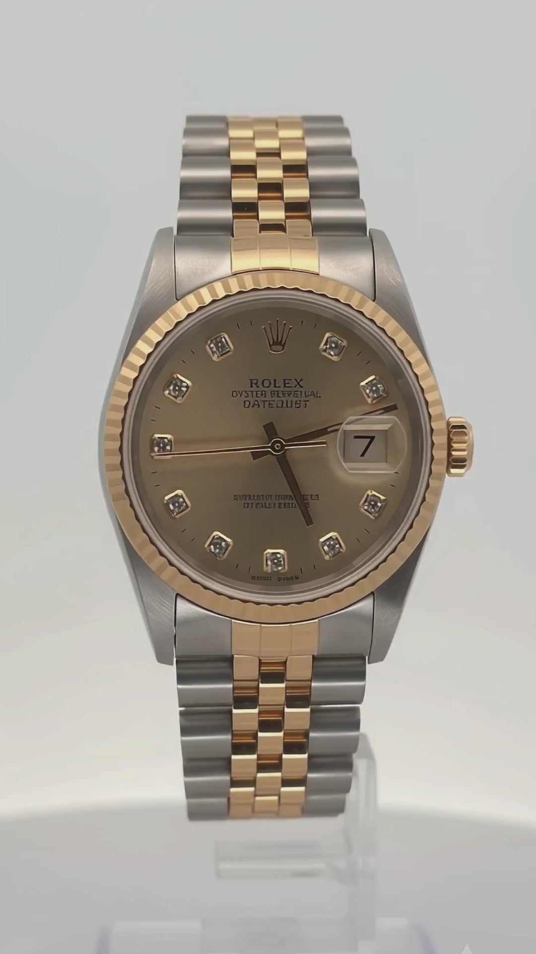 Rolex 36mm  Datejust 16233 Champagne Diamond Dial - 2003 Papers