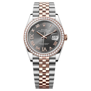 Rolex Datejust 36 126281RBR Dark Rhodium Diamond Dial Everose Rolesor Jubilee Bracelet