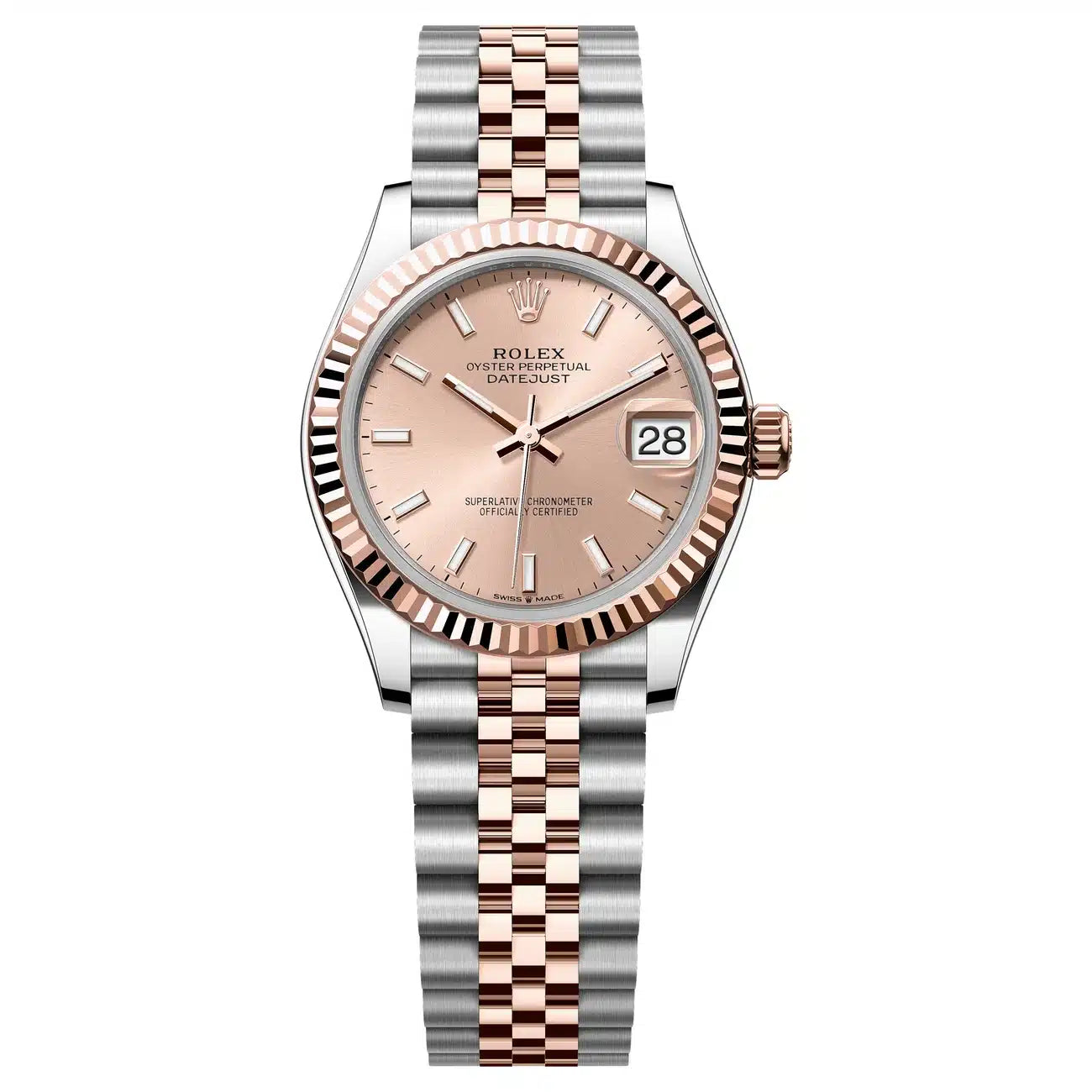 Rolex Datejust 31 278271 Pink Dial Everose Gold Fluted Bezel Jubilee Bracelet 31mm