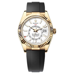 Rolex Sky-Dweller 336238 White Dial Yellow Gold Oysterflex 42mm