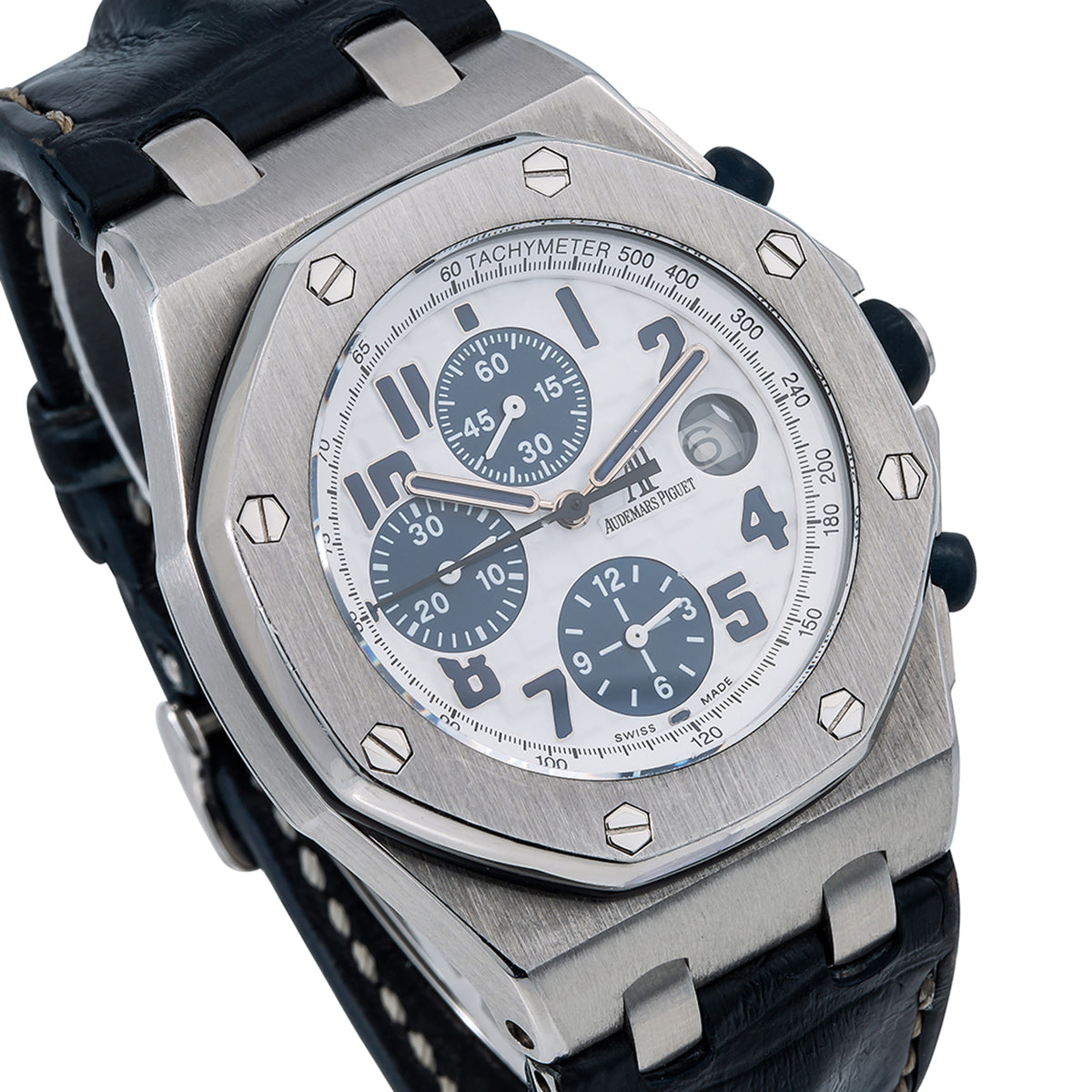 Audemars Piguet Royal Oak Offshore 26170ST 42MM White Dial With Blue Leather Bracelet