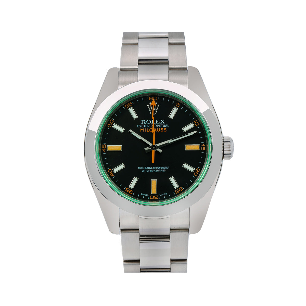 Rolex Milgauss 116400V 40MM Black Dial With Stainless Steel Oyster Bracelet-Rolex-JD Watches NY