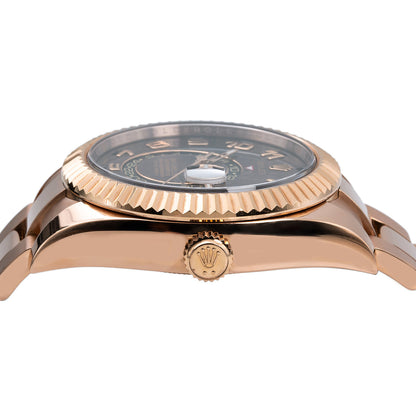 18K Rose Gold Rolex Sky-Dweller 326935 42mm Chocolate Sunray Dial