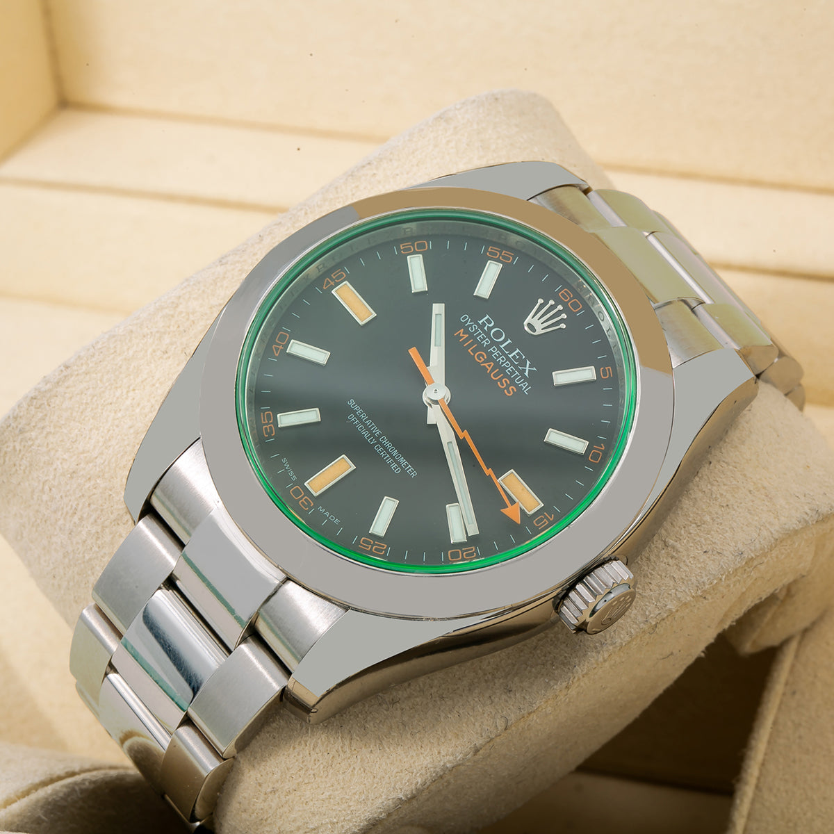 Rolex Milgauss 116400V 40MM Black Dial With Stainless Steel Oyster Bracelet-Rolex-JD Watches NY