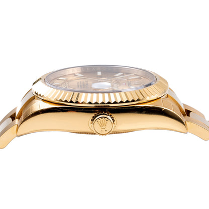 18K Yellow Gold Rolex 326938 Sky-Dweller 42mm Champagne Dial