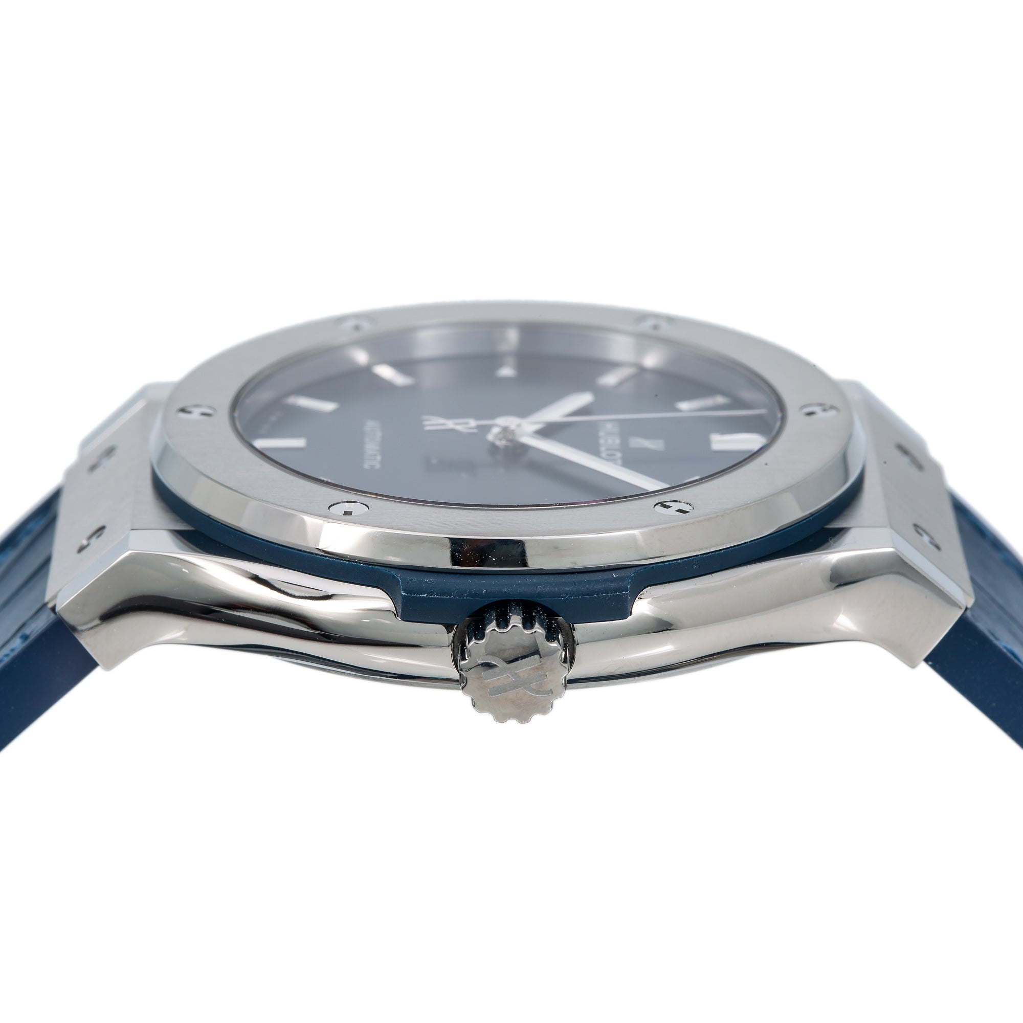 Hublot Classic Fusion Blue 511.NX.7170.LR 45MM Blue Dial With Leather Bracelet