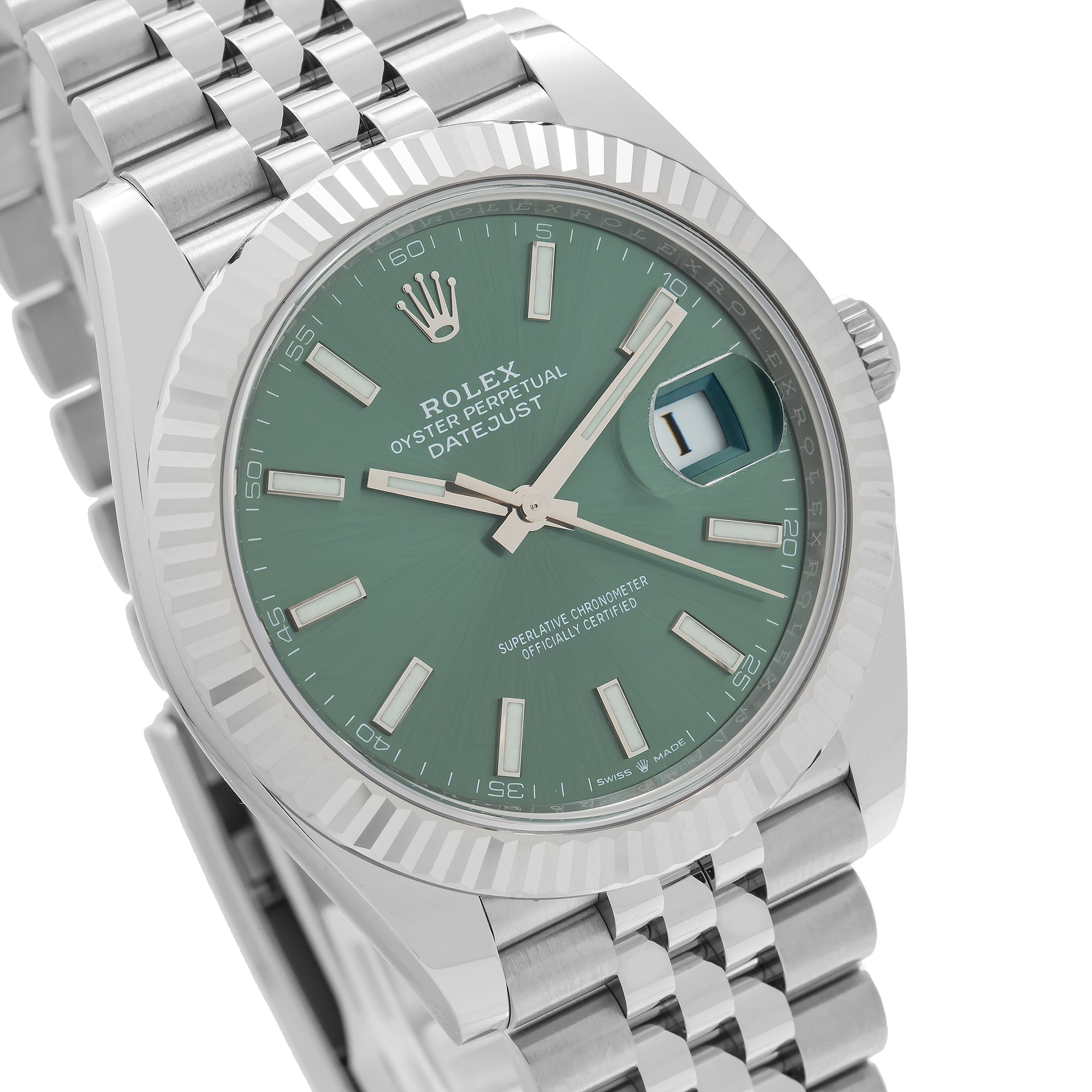 Rolex Datejust 126334 41mm Mint Green Dial With Jubilee