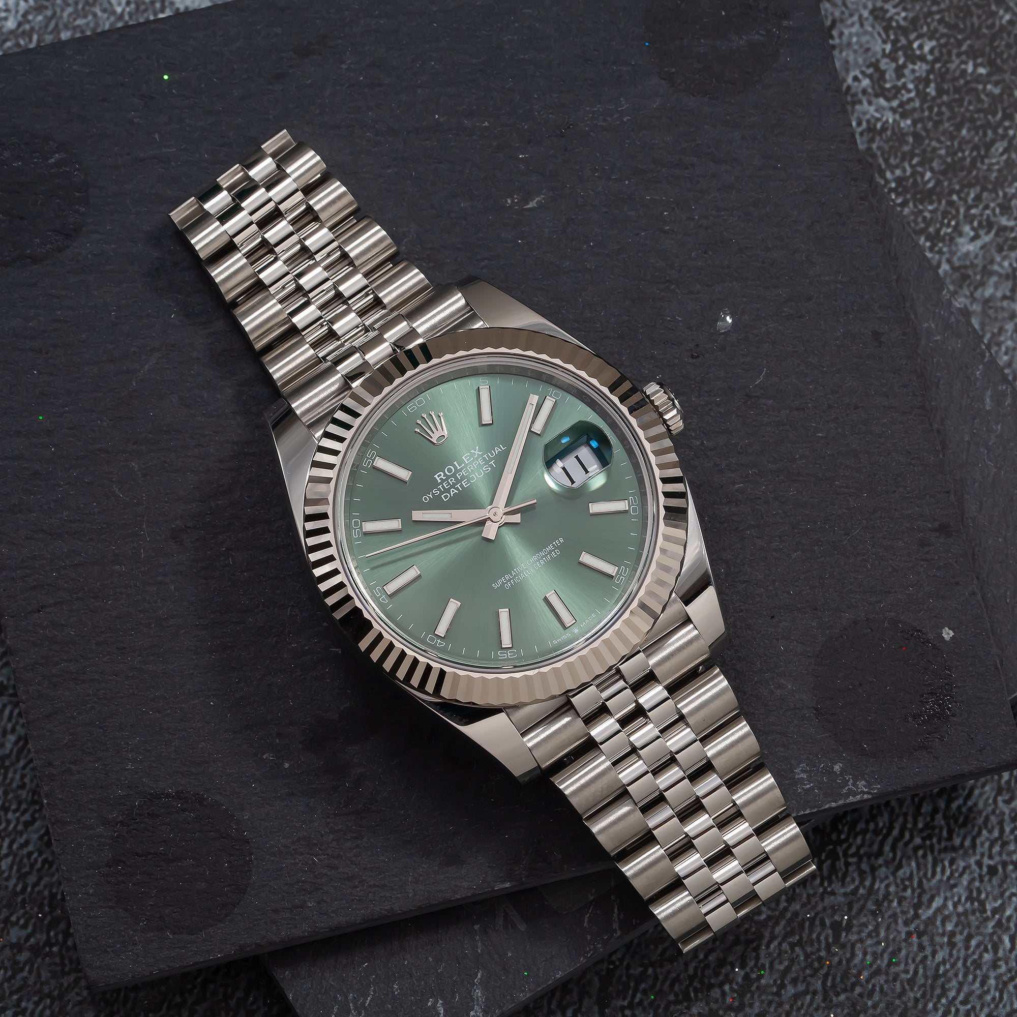 Rolex Datejust 126334 41mm Mint Green Dial With Jubilee