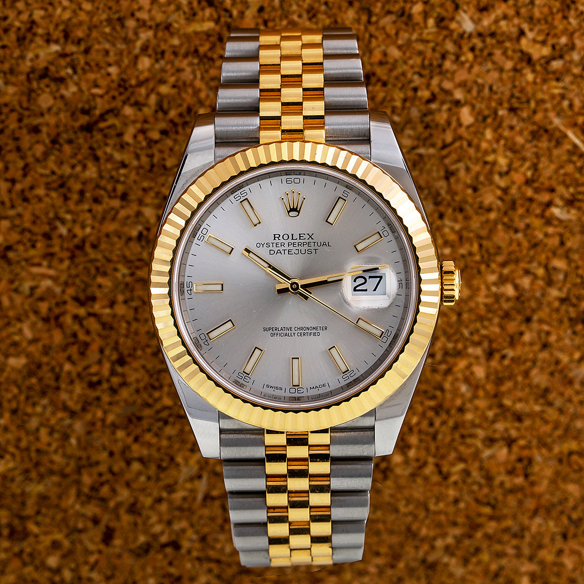 Rolex Datejust 126333 41mm Silver Dial 18k Yellow Gold And Stainless Steel Bracelet