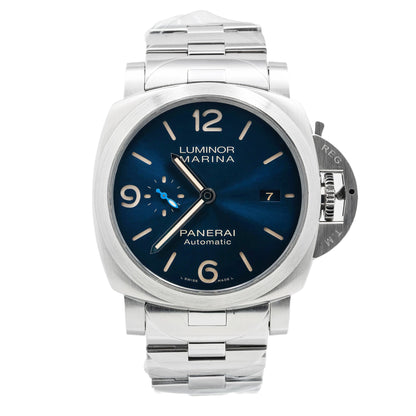 Panerai Luminor Marina PAM01058 44MM Blue Dial With Stainless Steel Bracelet