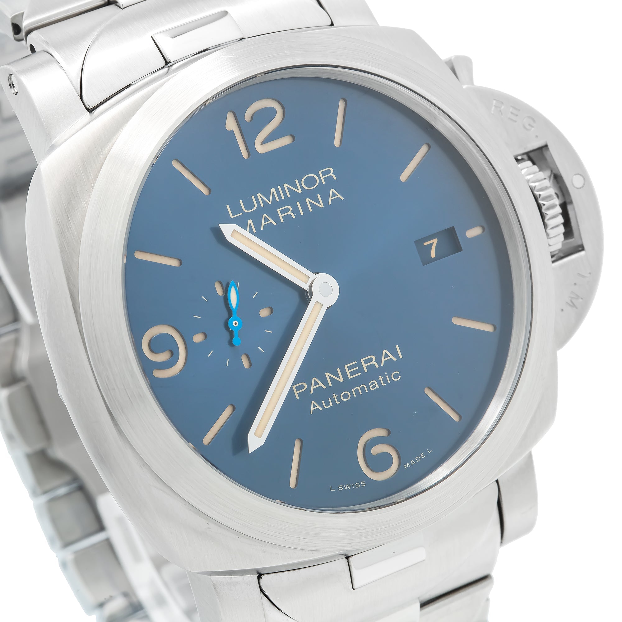 Panerai Luminor Marina PAM01058 44MM Blue Dial With Stainless Steel Bracelet