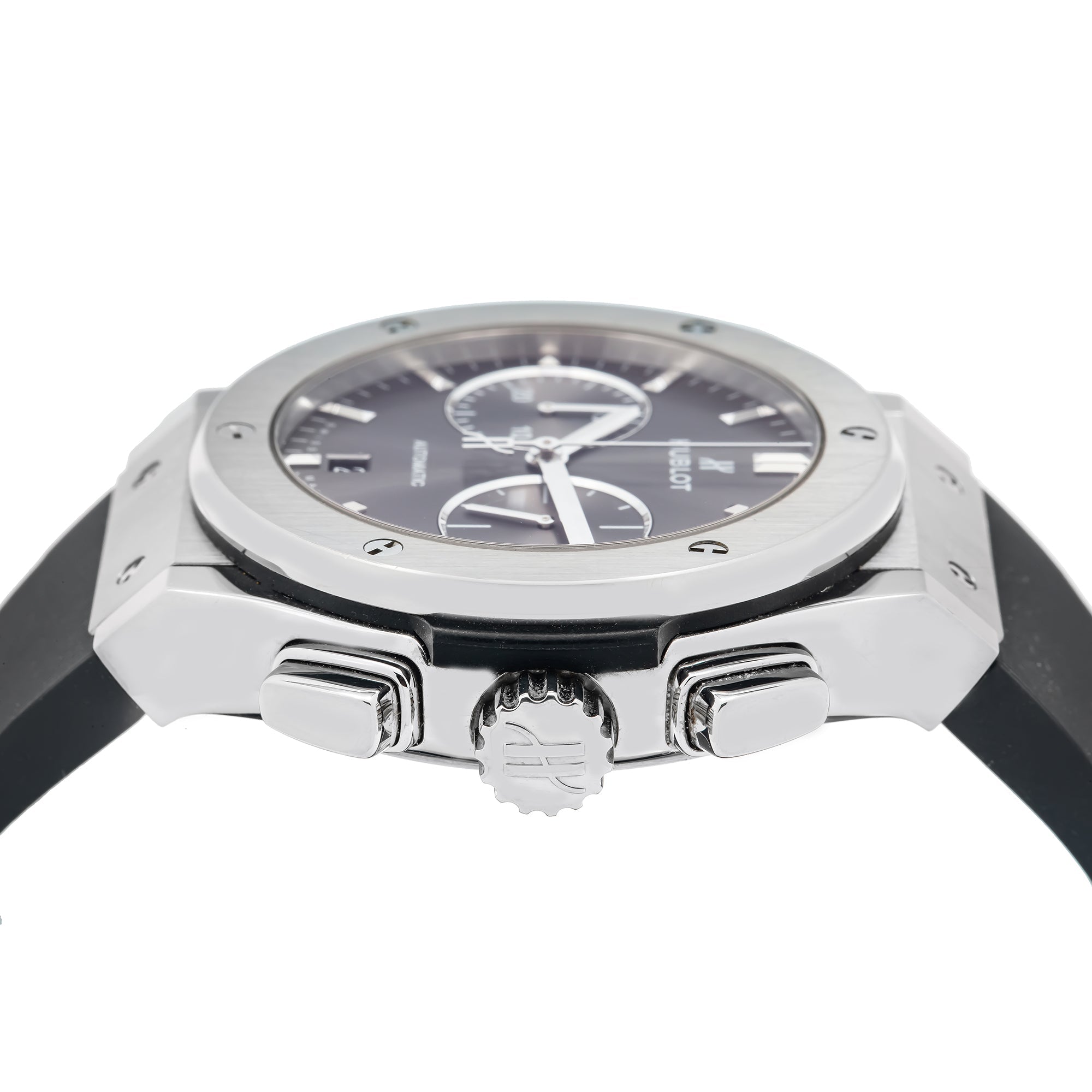 Hublot Classic Fusion 521.NX.7071.LR 45MM Silver Dial With Rubber Bracelet