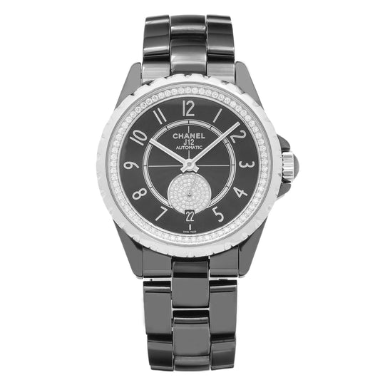 Chanel J12 33MM Black Dial Diamond Bezel With Black Ceramic Bracelet