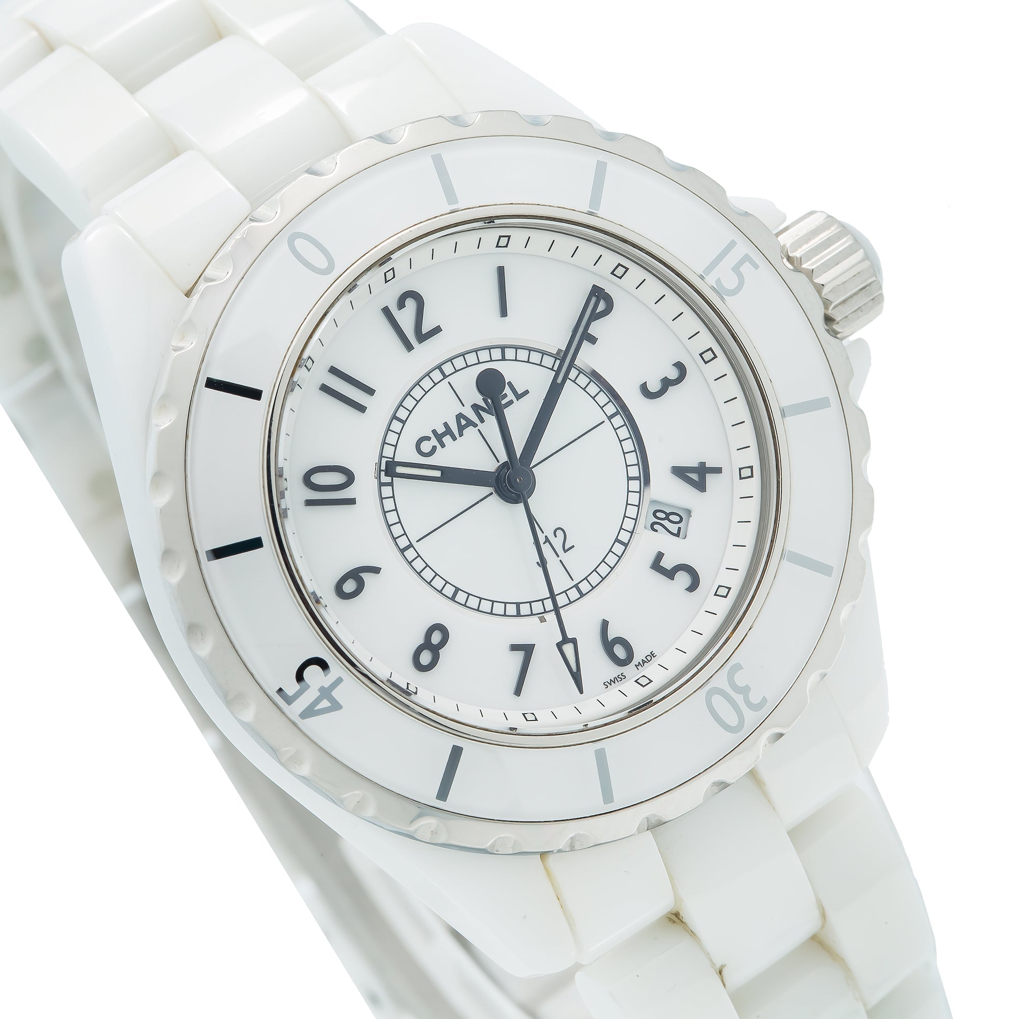 Chanel J12 H0968 33MM Quartz White Dial With White Ceramic Bracelet