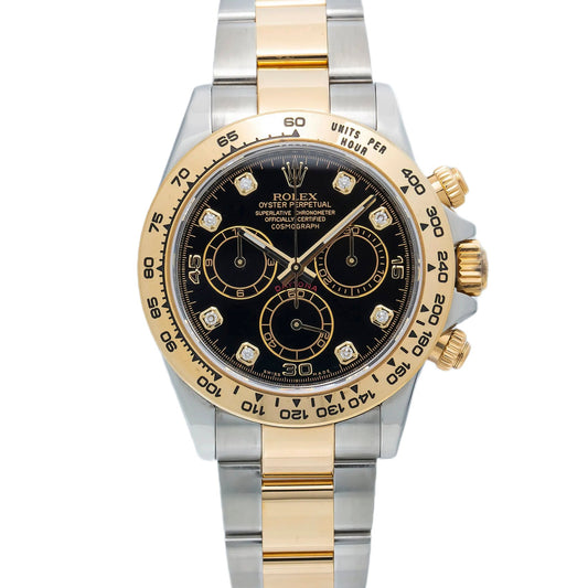 Rolex Cosmograph Daytona 116503 40MM Black Diamond Dial With Two Tone Oyster Bracelet