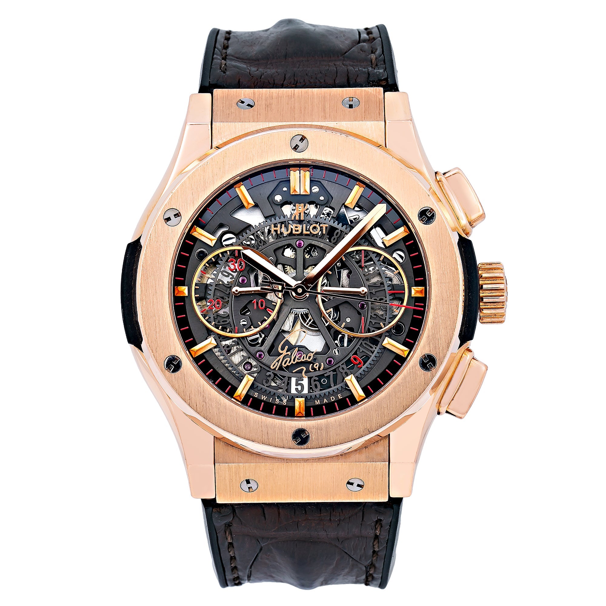 Hublot Classic Fusion Aerofusion 525.OX.0180.LR Black Dial With Leather Bracelet