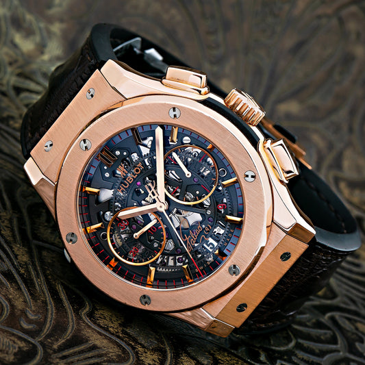 Hublot Classic Fusion Aerofusion 525.OX.0180.LR Black Dial With Leather Bracelet