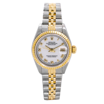 Ladies Rolex Datejust 69173 26mm White Dial Two Tone Bracelet