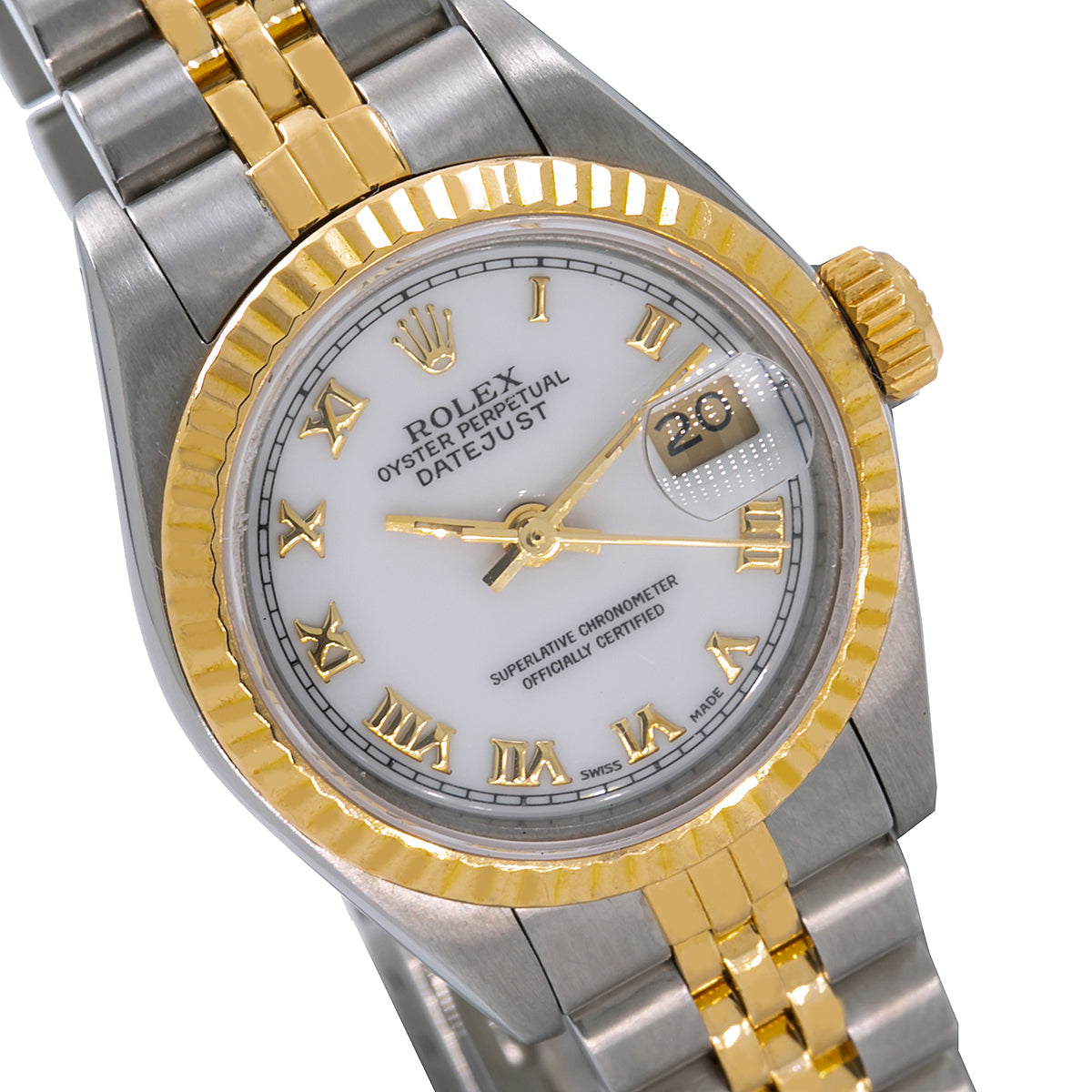 Ladies Rolex Datejust 69173 26mm White Dial Two Tone Bracelet