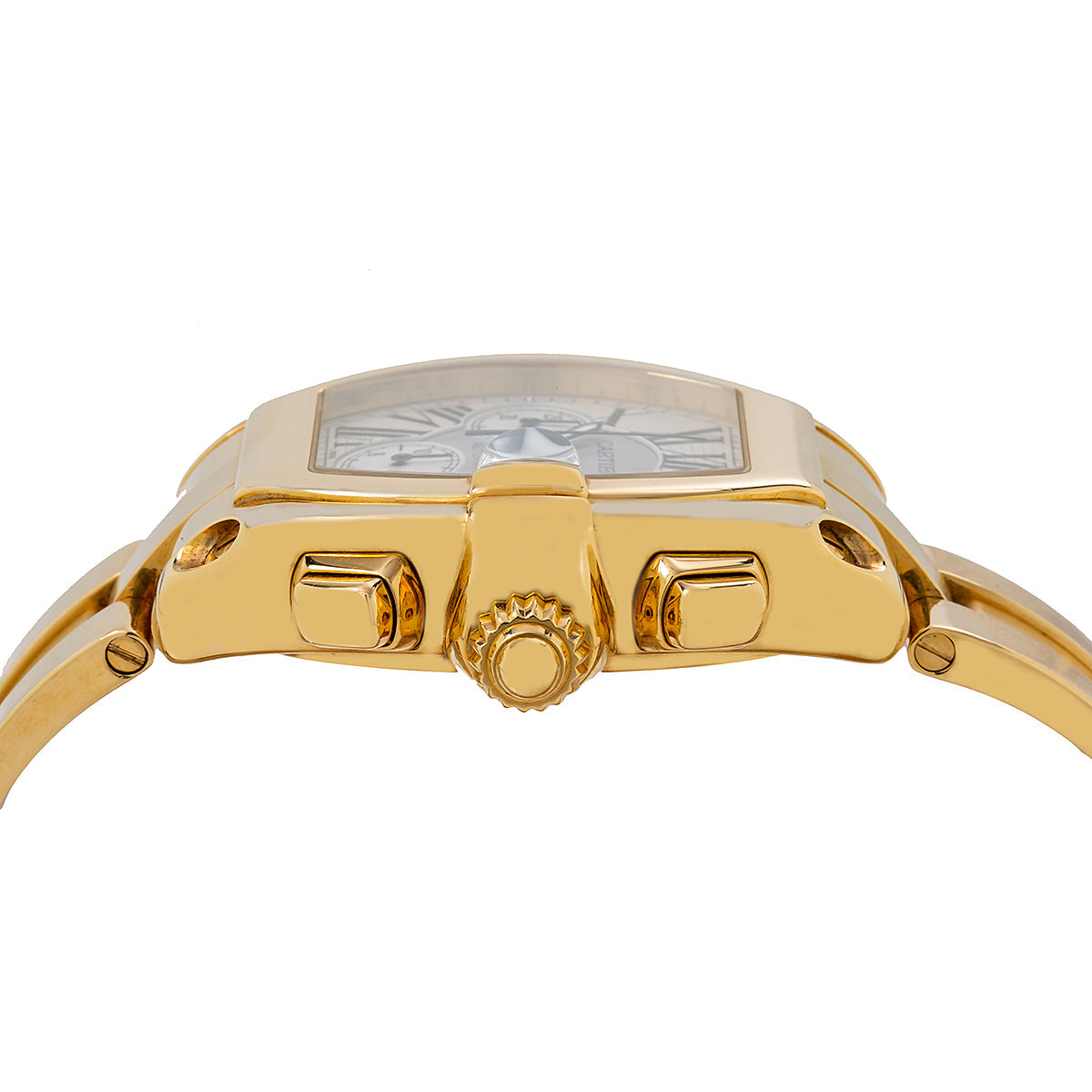 Cartier Roadster W62021Y2 47MM Chronograph White Dial With 18k Yellow Gold Bracelet