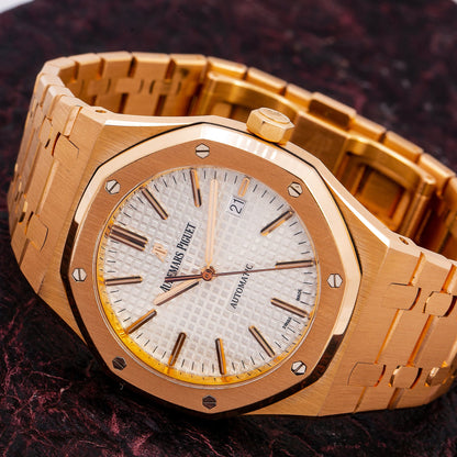 Audemars Piguet Royal Oak Selfwinding 15400OR White Dial 41MM With Rose Gold Bracelet