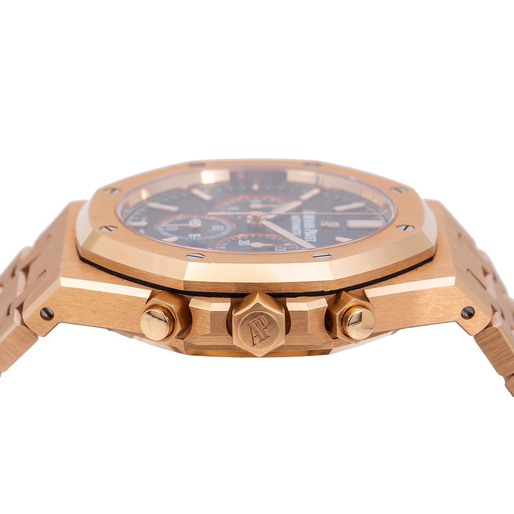 Audemars Piguet Royal Oak Chronograph 41mm Watch 26320OR Black Dial With Rose Gold Bracelet