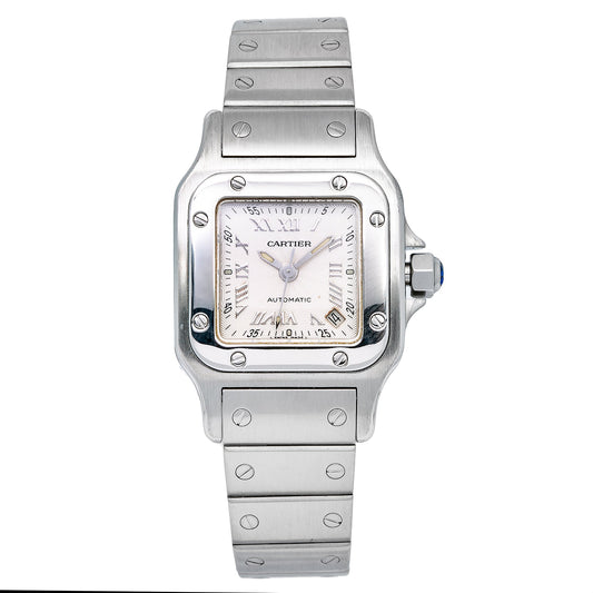 Cartier Santos Galbée 2423 24MM White Dial With Stainless Steel Bracelet