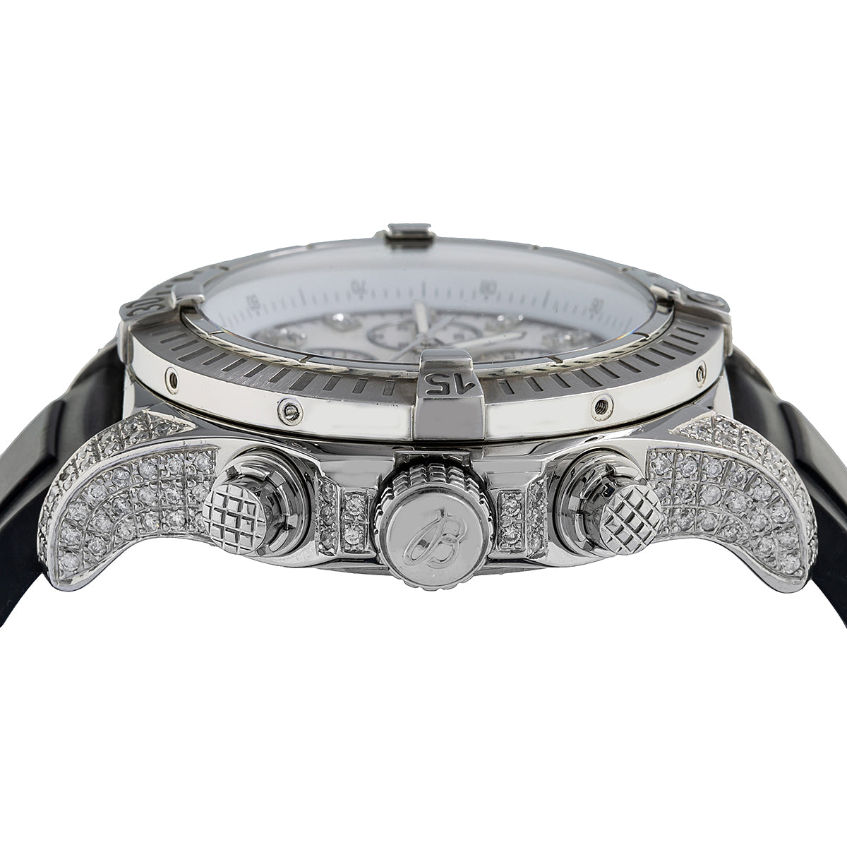 Breitling ChBreitling super avenger A11370 42MM White Diamond Dial With 4.00 CT Diamonds