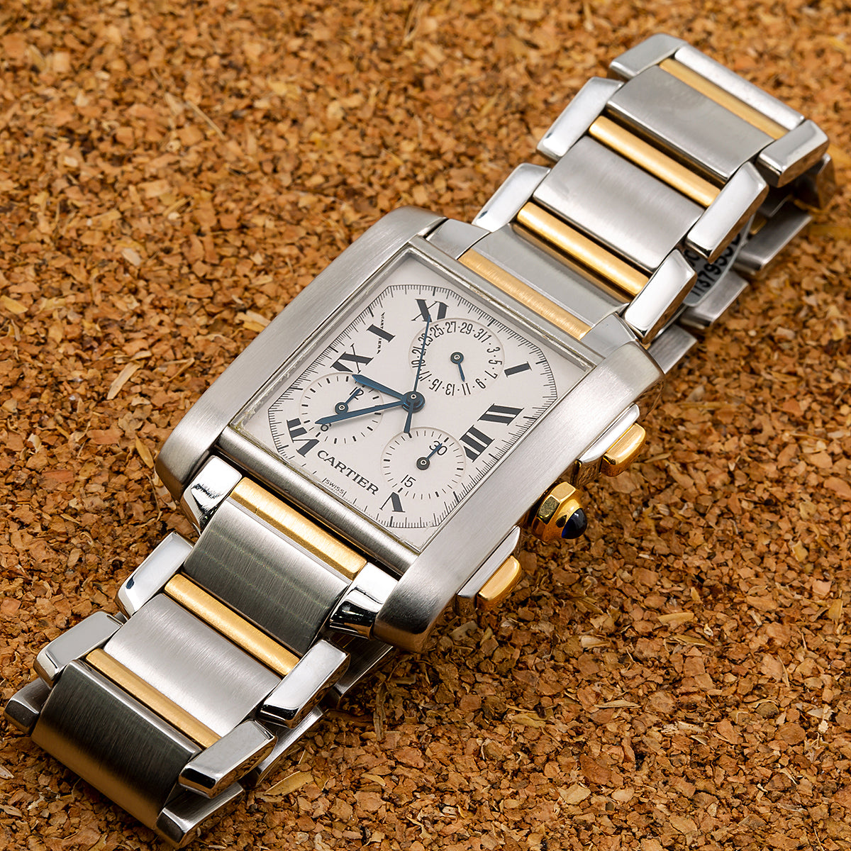 Cartier Tank Française W51004Q4 28MM White Dial With Stainless Steel and Yellow Gold Bracelet