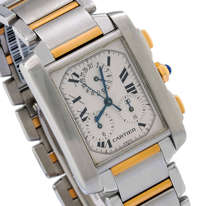 Cartier Tank Française W51004Q4 28MM White Dial With Stainless Steel and Yellow Gold Bracelet