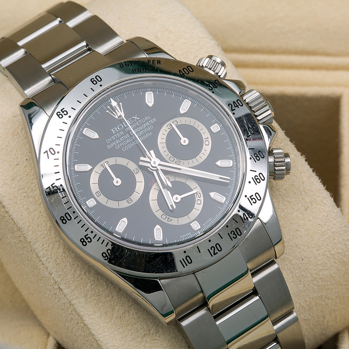 Rolex Daytona 116520 40MM Black Dial With Stainless Steel Bracelet-Rolex-JD Watches NY