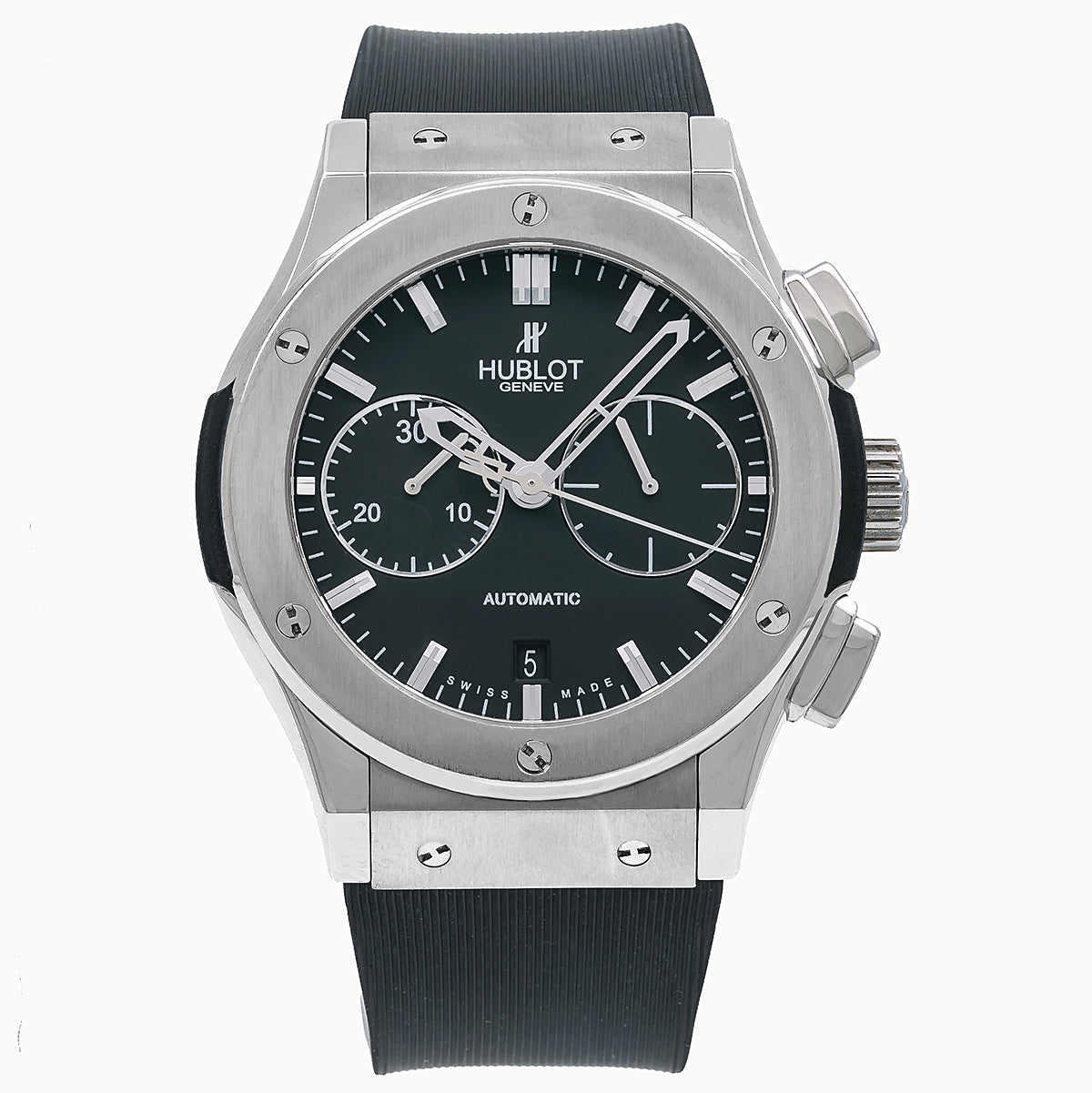 Hublot Classic Fusion Chronograph 541.NX.1171.RX 42MM Black Dial With Rubber Bracelet