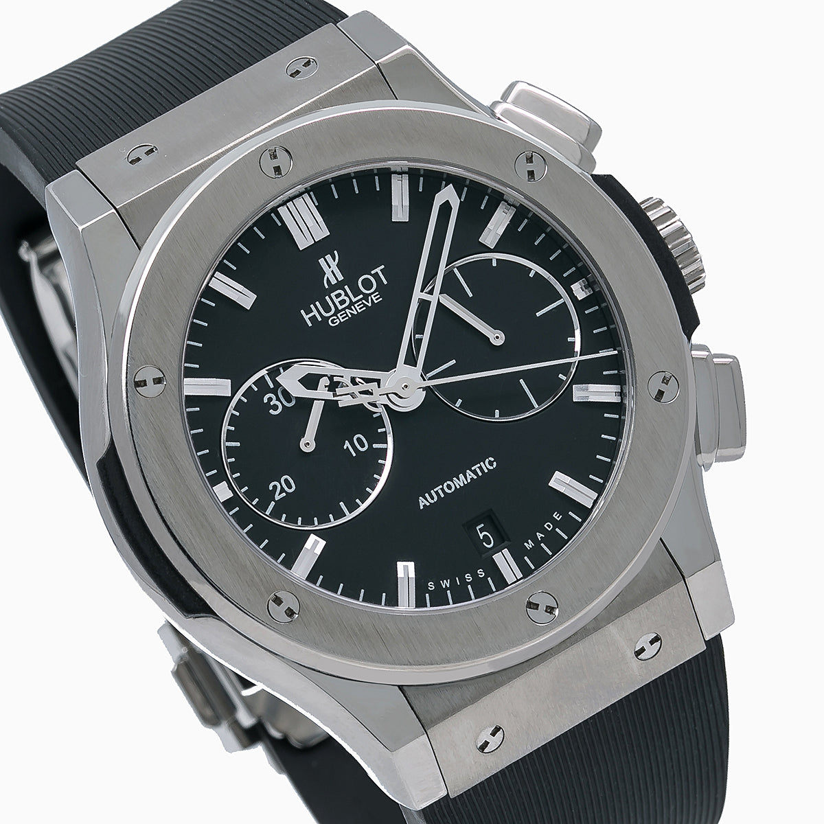 Hublot Classic Fusion Chronograph 541.NX.1171.RX 42MM Black Dial With Rubber Bracelet