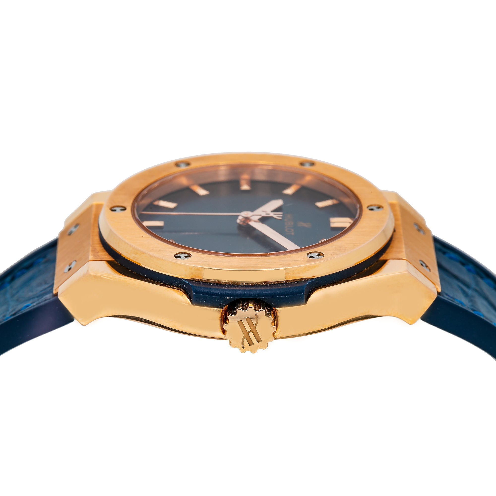 Hublot Classic Fusion 581.OX.7180.LR 33MM Blue Dial With Leather Bracelet