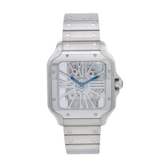 Cartier Santos WHSA0015 39.8MM White Dial With Stainless Steel Bracelet