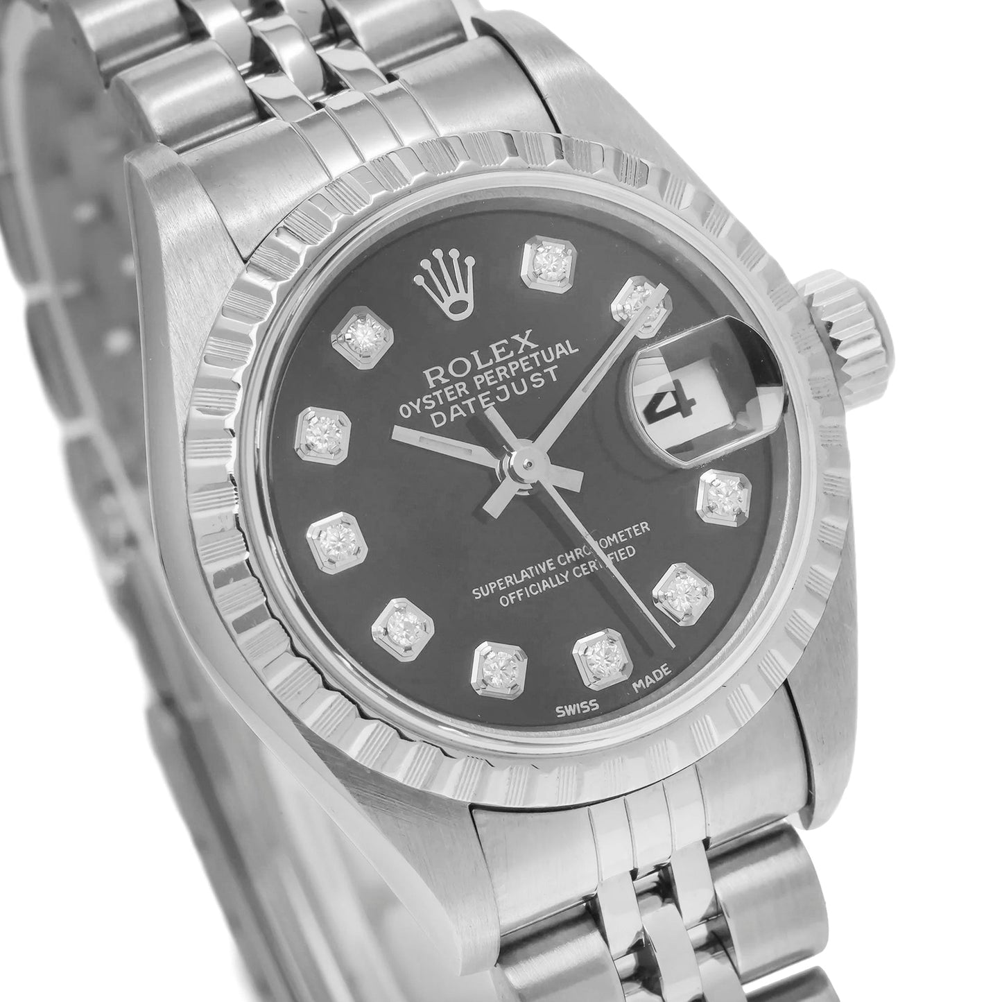 Rolex Lady-Datejust 79174 26MM Black Diamond Dial With Stainless Steel Jubilee Bracelet