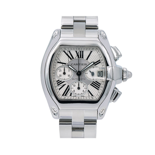 Cartier Roadster W62019X6 42 x 48 mm Silver Dial With Stainless Steel Bracelet