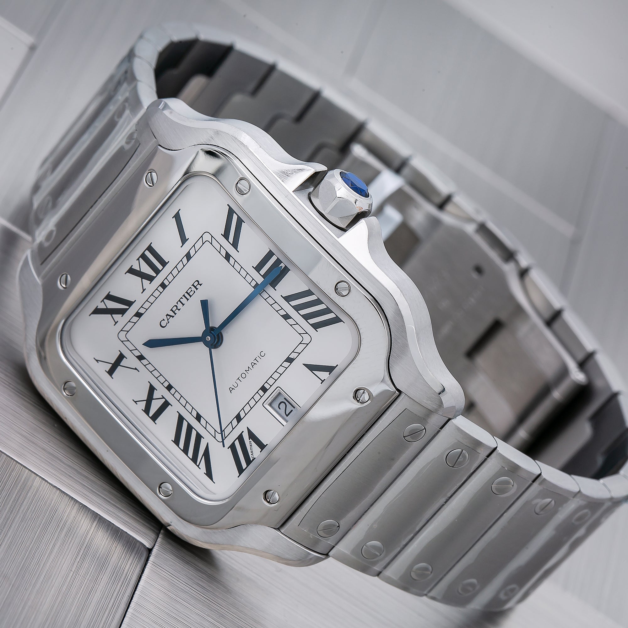 Cartier Santos WSSA0030 40mm White Dial With Stainless Steel Bracelet