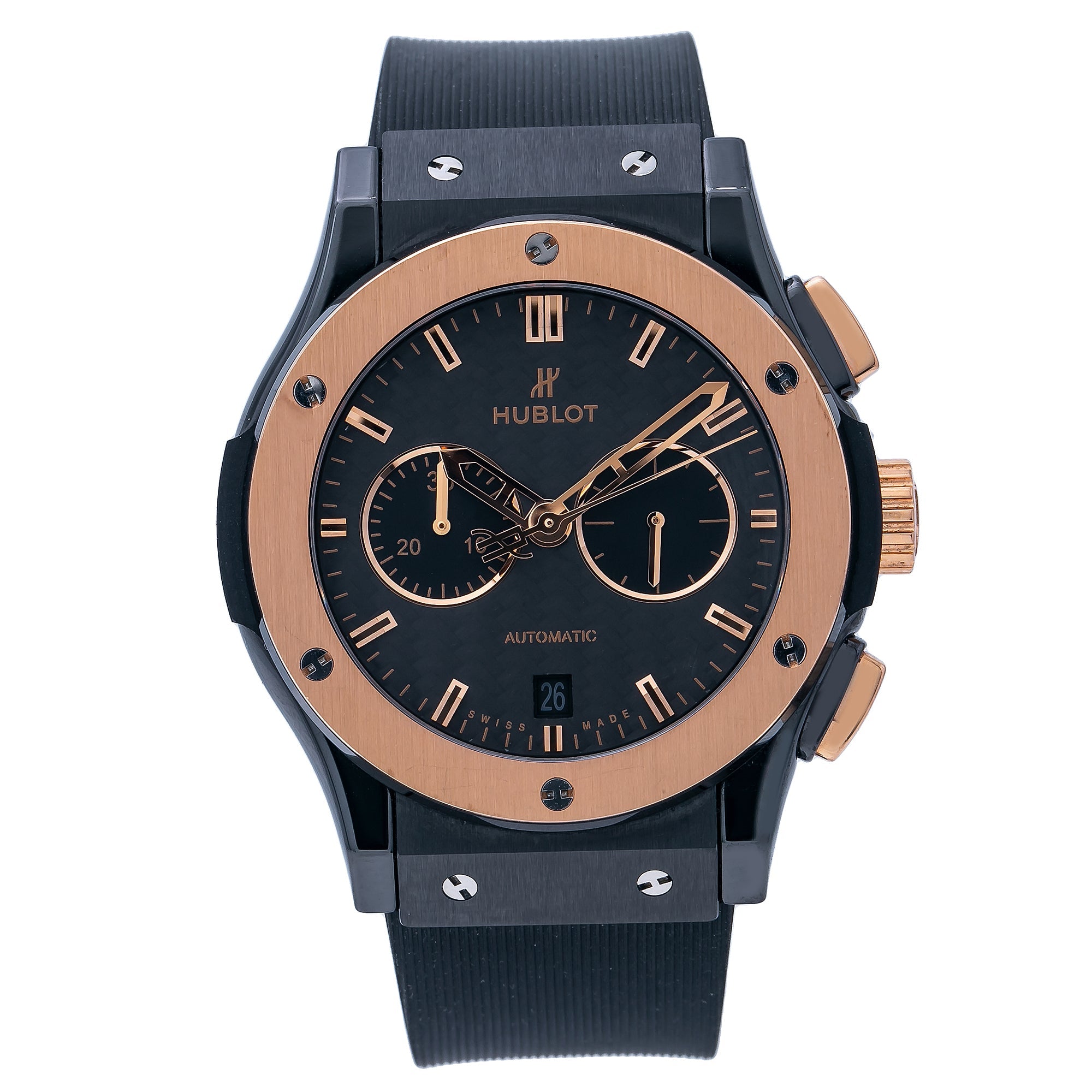 Hublot Classic Fusion Chronograph 521.CO.1781.RX 45MM Black Dial With Rubber Bracelet