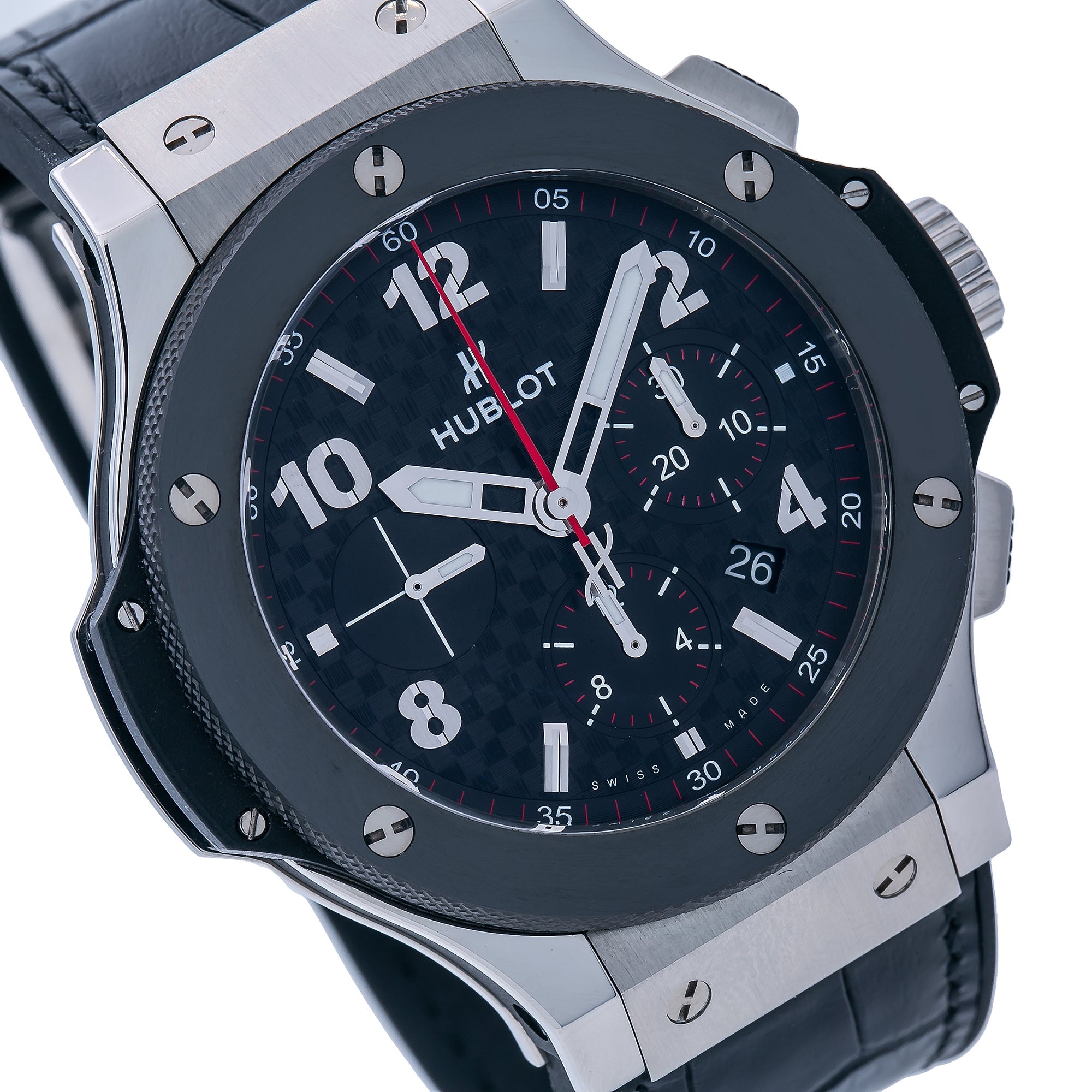 Hublot Big Bang 301.SB 44MM Black Dial With Leather Bracelet