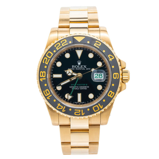 Rolex GMT Master II 116718 40MM Black Dial With Yellow Gold OysterBracelet