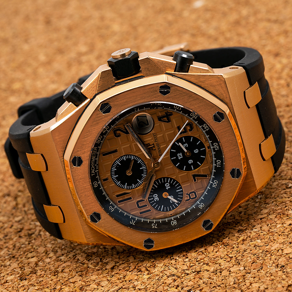 Audemars Piguet Royal Oak Offshore Chronograph 26470OR 44MM Champagne Dial With Rubber Bracelet