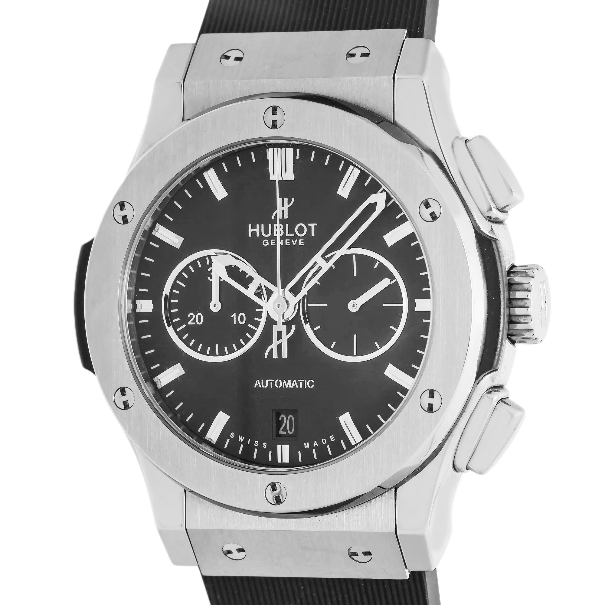 Hublot Classic Fusion Chronograph 541.NX.1170.LR 42MM Black Dial With Rubber Bracelet