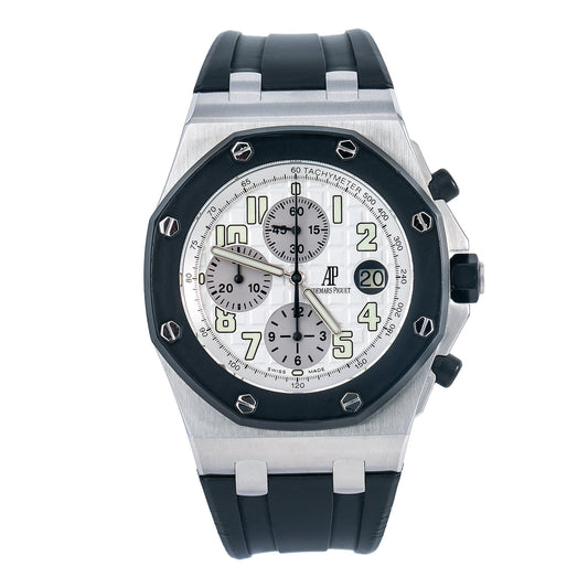 Audemars Piguet Royal Oak Offshore Chronograph 25940SK 42MM White Dial With Rubber Bracelet