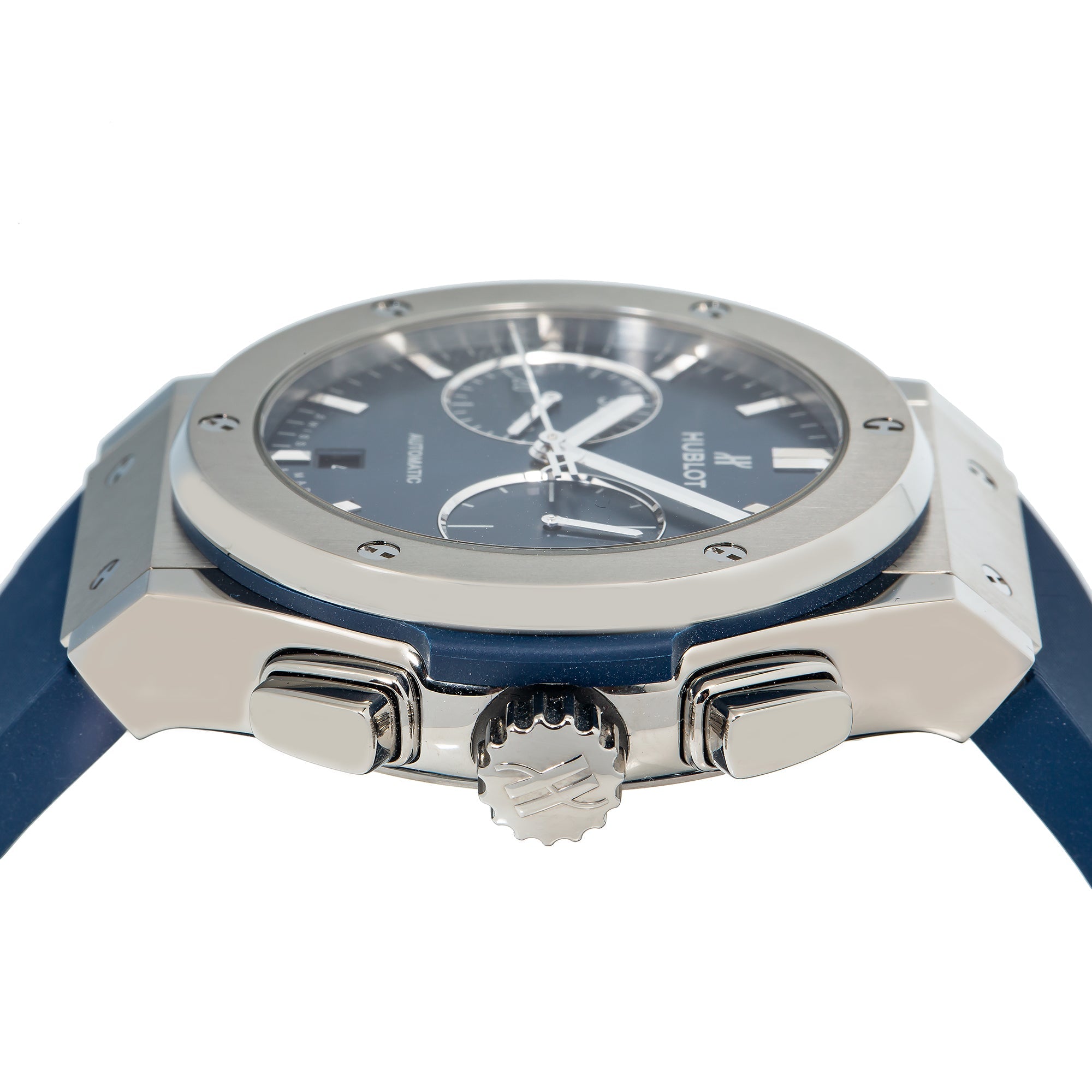 Hublot Classic Fusion Chronograph 521.NX.1171.RX Blue Dial With Rubber Bracelet